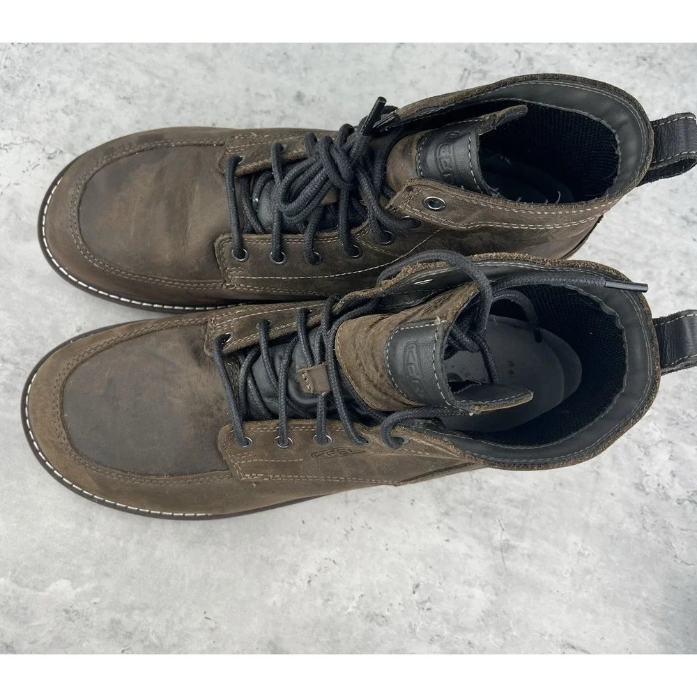 KEEN Utility Mens 11.5 Brown Leather Work Boots EH Slip Resistant 6